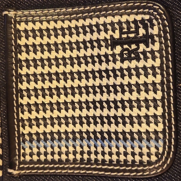 Lauren Ralph Lauren Denim Black and White Houndstooth Mini Bag - Picture 6 of 6